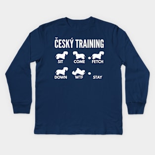 Cesky Terrier Dog Training Cesky Dog Tricks Kids Long Sleeve T-Shirt